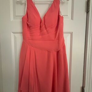 Elegant Coral Sleeveless Dress